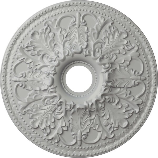 Ekena Millwork Ashley Ceiling Medallion (Fits Canopies up to 4 3/4"), Hnd-Painted Frost, 23 7/8"OD x 4"ID x 2 1/8"P CM23ASFRF - main